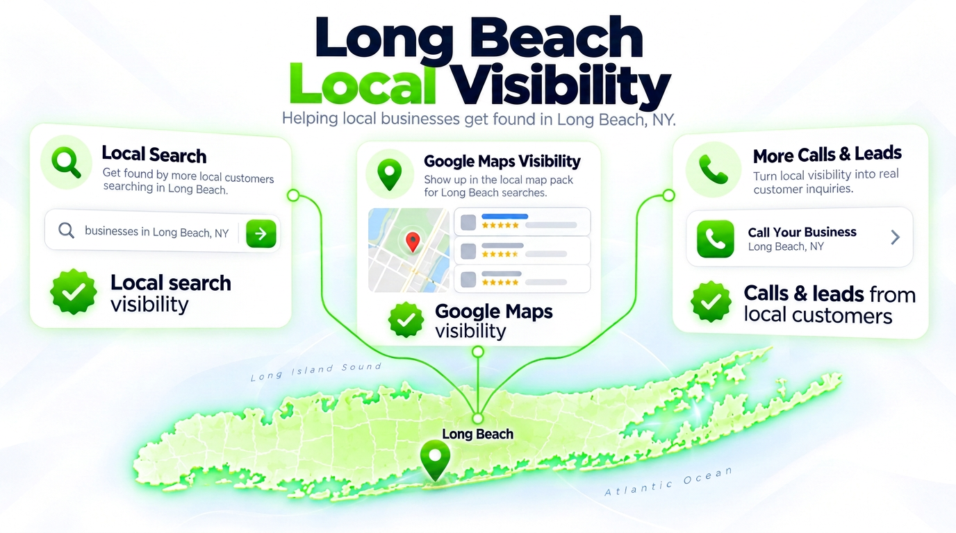SEO Juggernaut search bar connected to AI chat assistants and a Google Maps pack over a Long Beach neighborhood