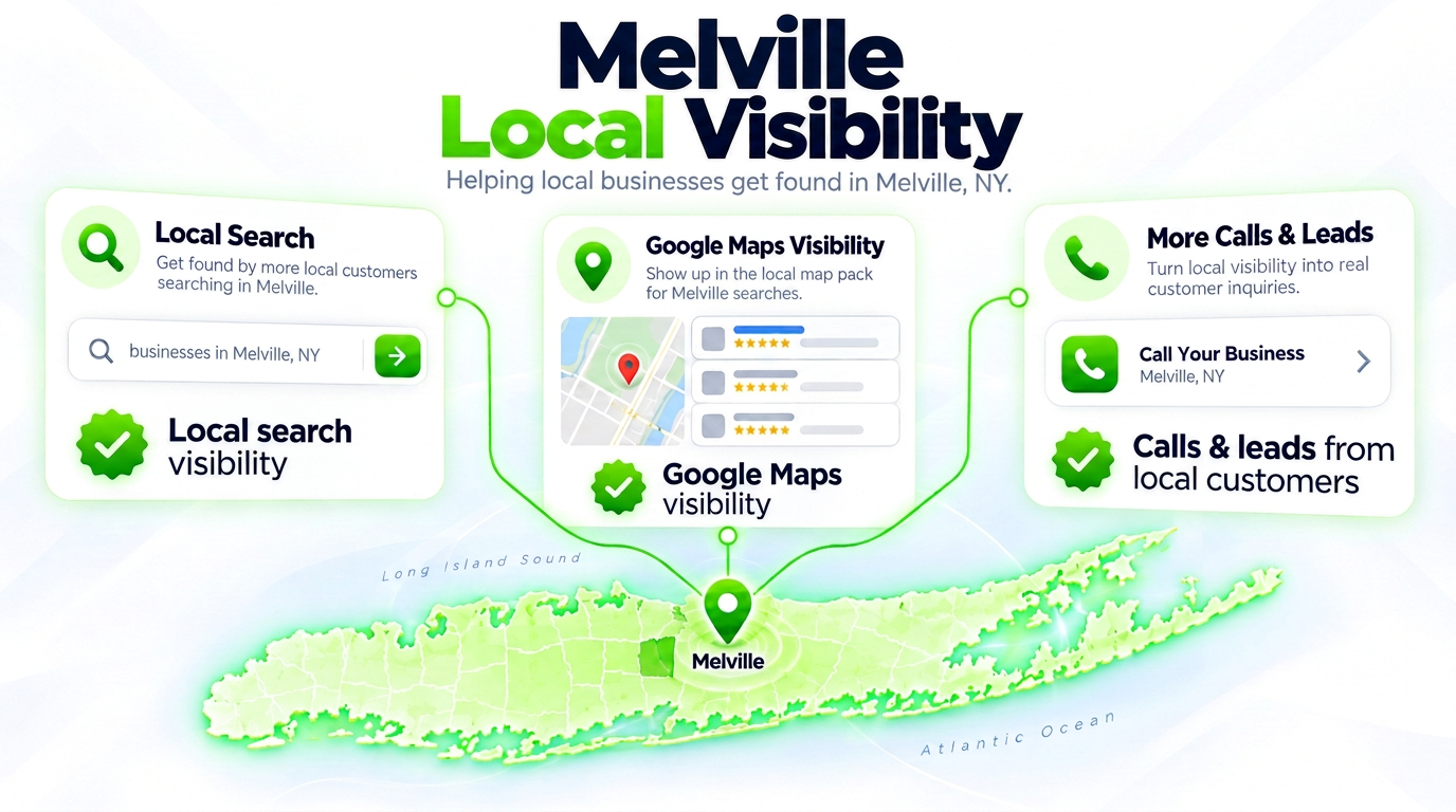 SEO Juggernaut search bar connected to AI chat assistants and a Google Maps pack over a Melville neighborhood