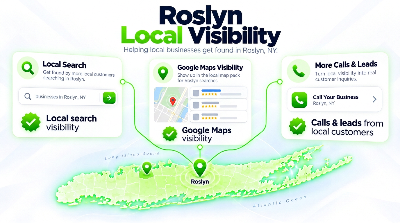 SEO Juggernaut search bar connected to AI chat assistants and a Google Maps pack over a Roslyn neighborhood